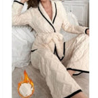 Sweet Cardigan Fleece-lined Thickened Loungewear