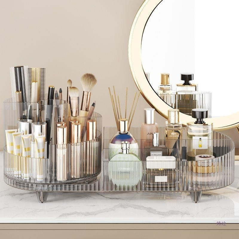 Cosmetics Storage Box Large Capacity Rotatable Dresser Table Lipstick 
