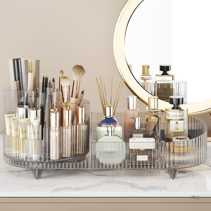 Cosmetics Storage Box Large Capacity Rotatable Dresser Table Lipstick 