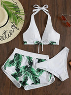 leaf print bikini swimsuit