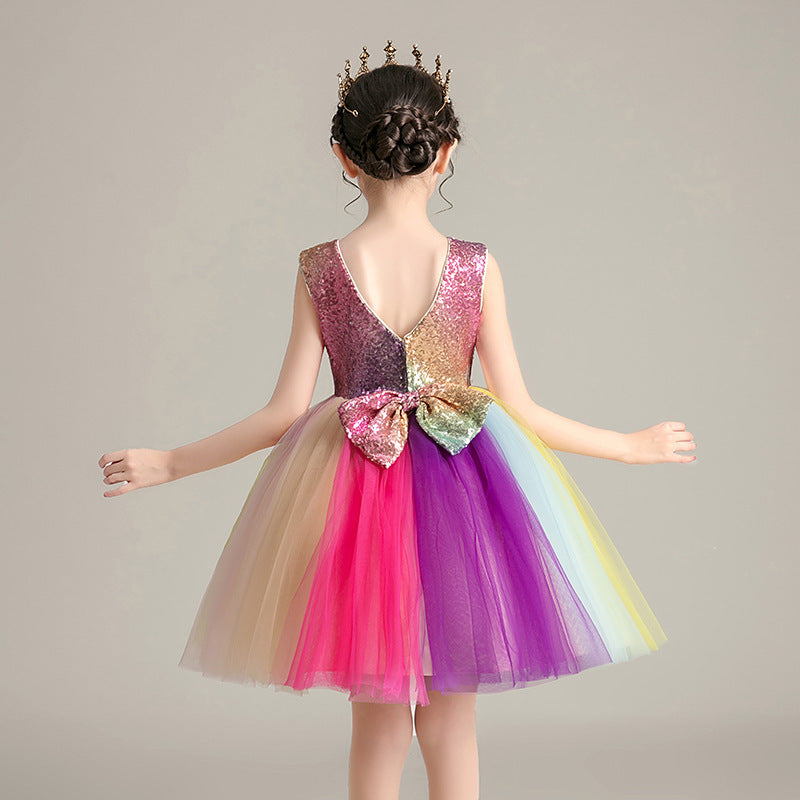 Children's Clothing Dress Female Cute Girl Rainbow Skirt Costume