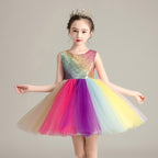 Children's Clothing Dress Female Cute Girl Rainbow Skirt Costume