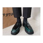 Men's Shoes Low-Top Thick-Soled Korean Casual Leather Shoes For Men