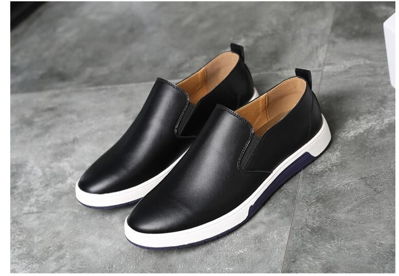 Winter Men Leather Boots Loafers Fashion Brand Ankle Lace Up Shoes