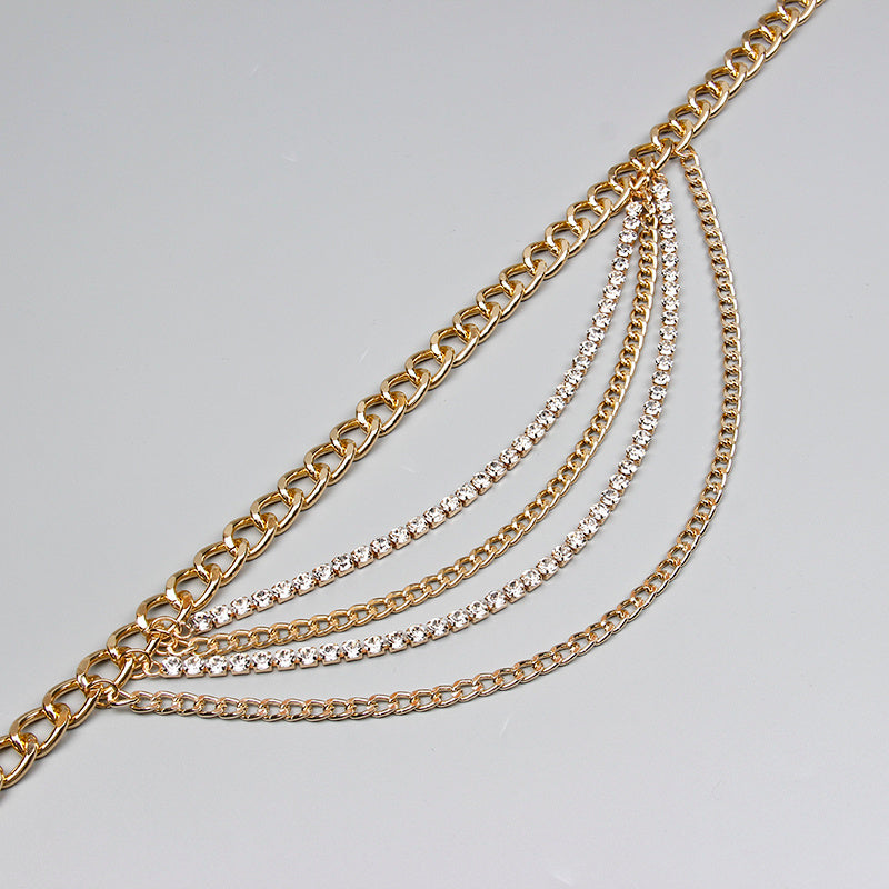 Summer multilayer gold waist chain hip hop, punk, street style