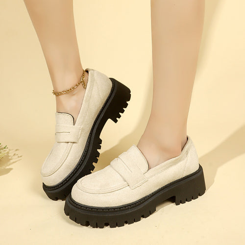 British Style Slip-on Leather Shoe Retro All-matching Women
