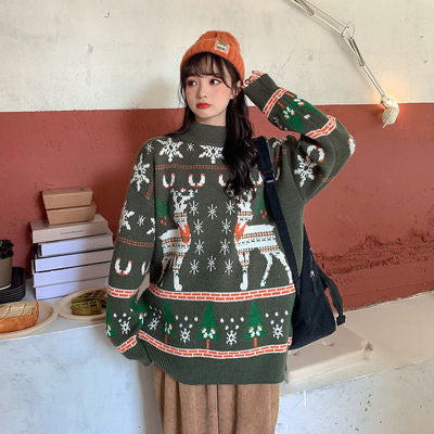 Women Christmas Elk Sweater