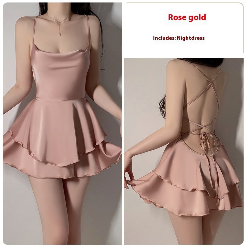 Underwear Pure Lace Slip Nightdress Outerwear