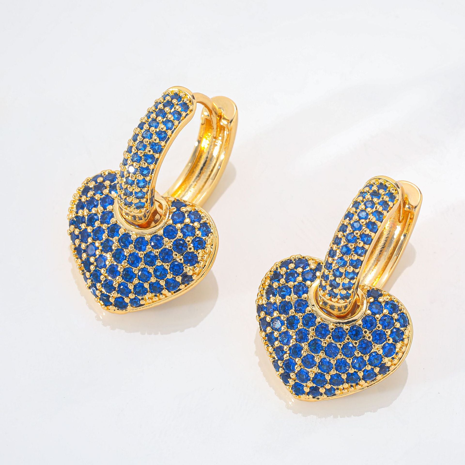 Colorful Full-diamond Zircon Earrings