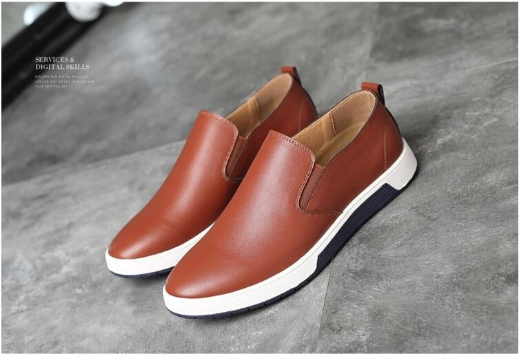 Winter Men Leather Boots Loafers Fashion Brand Ankle Lace Up Shoes