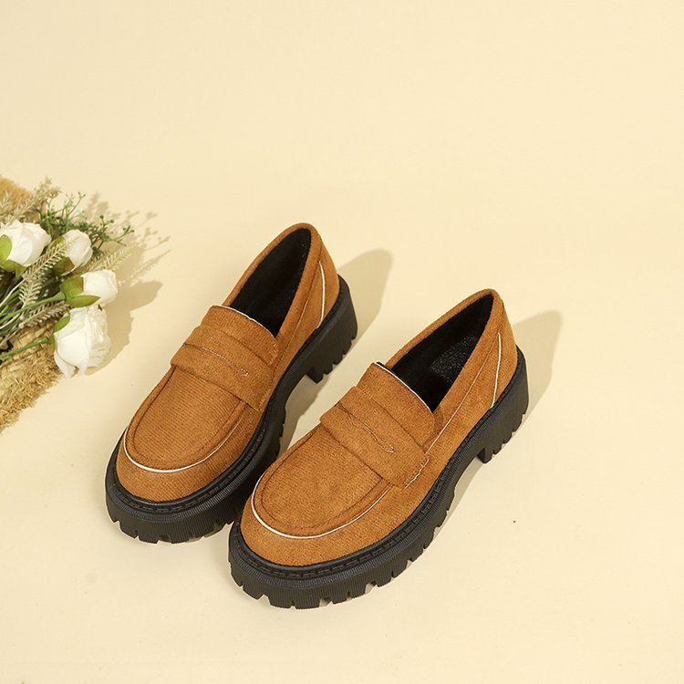 British Style Slip-on Leather Shoe Retro All-matching Women