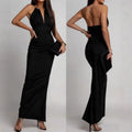 Sexy Deep V Halterneck Dress
