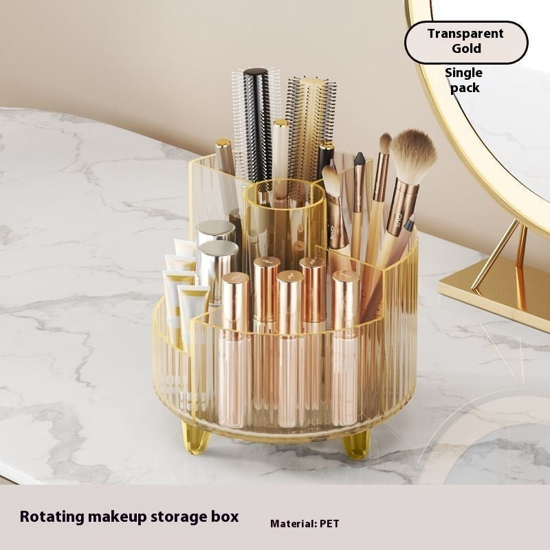 Cosmetics Storage Box Large Capacity Rotatable Dresser Table Lipstick 