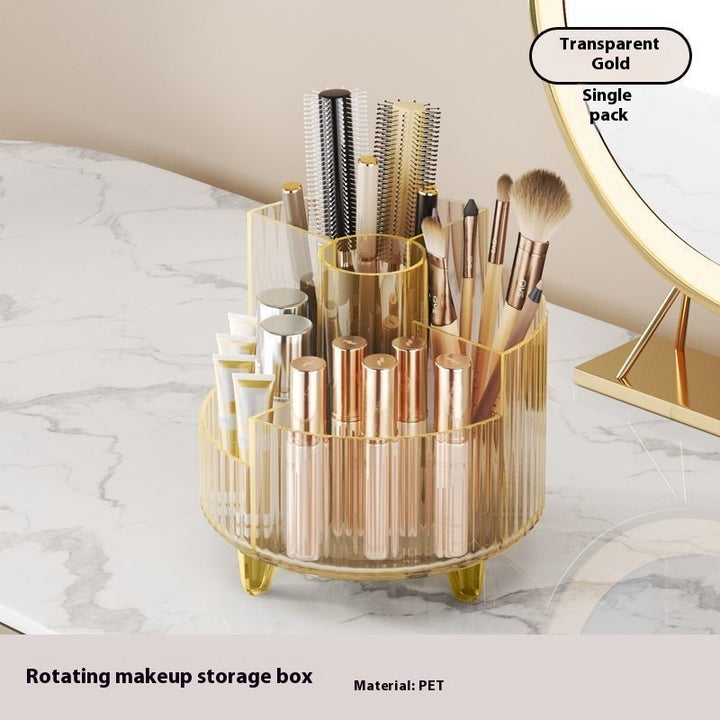 Cosmetics Storage Box Large Capacity Rotatable Dresser Table Lipstick 
