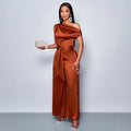 Womens Solid-Color Fashionable Slim-Fit Jumpsuit