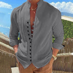 Retro Button Design Long-sleeved Shirt