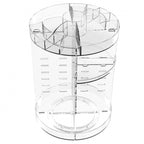 Rotating Cosmetics Storage Rack Table Red Skin Care Products Capacity