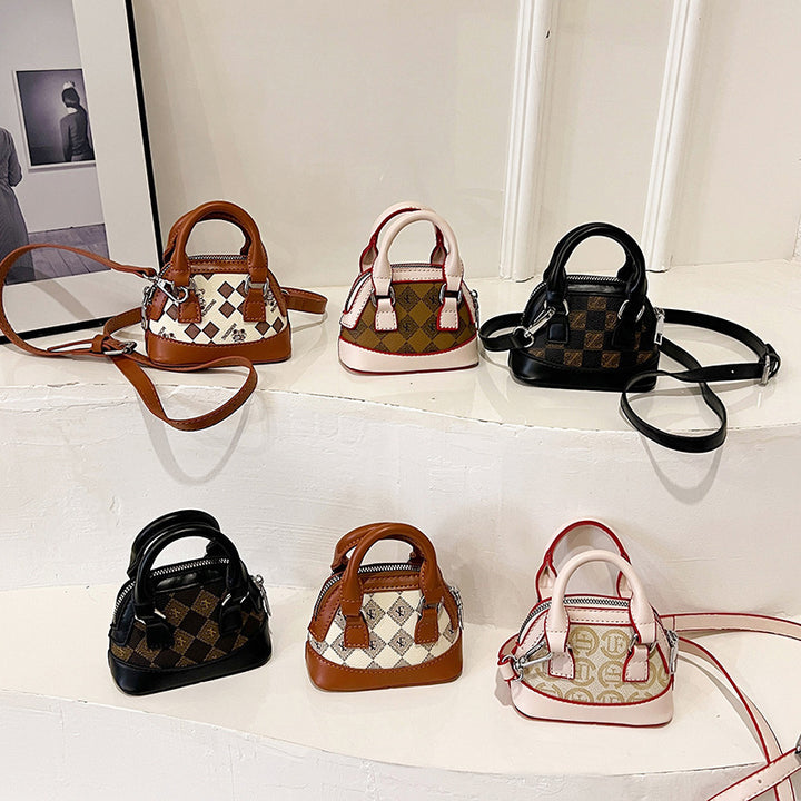 Fashion Color Contrast Coin Purse Mini Western Style Girl's Crossbody Bag