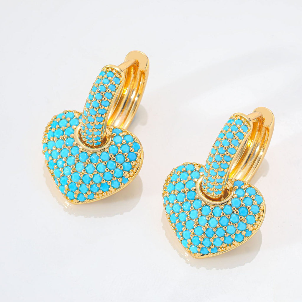 Colorful Full-diamond Zircon Earrings