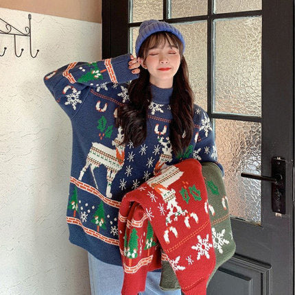 Women Christmas Elk Sweater
