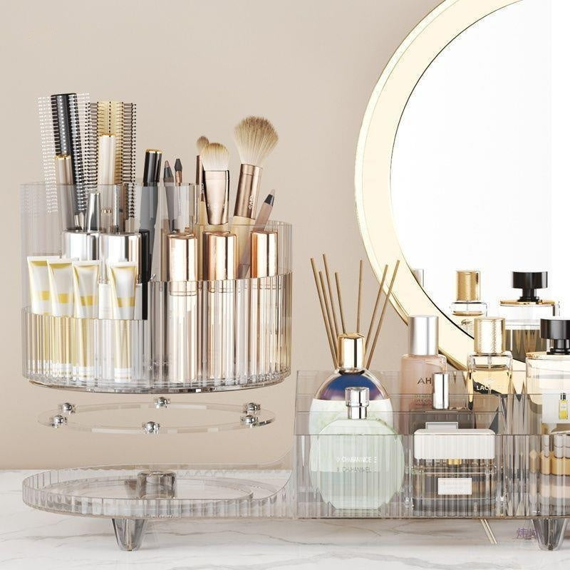 Cosmetics Storage Box Large Capacity Rotatable Dresser Table Lipstick 