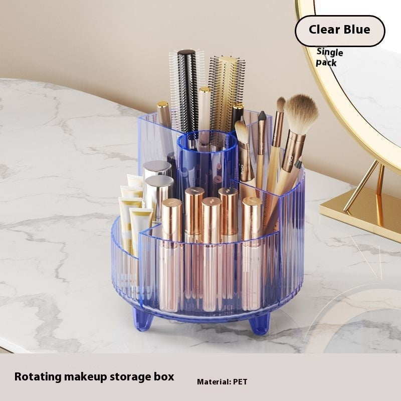 Cosmetics Storage Box Large Capacity Rotatable Dresser Table Lipstick 