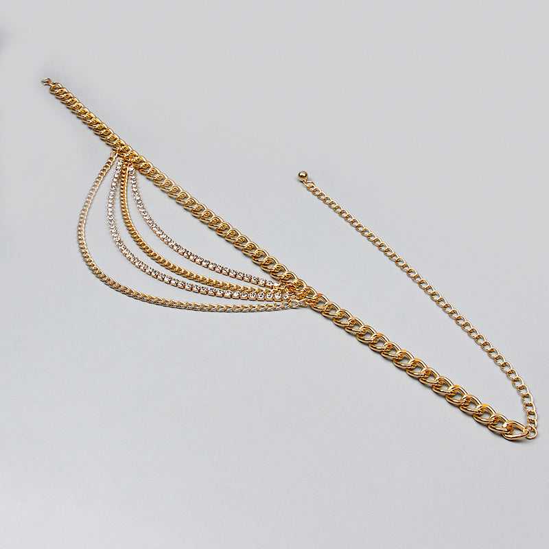 Summer multilayer gold waist chain hip hop, punk, street style
