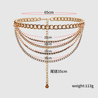 Summer multilayer gold waist chain hip hop, punk, street style