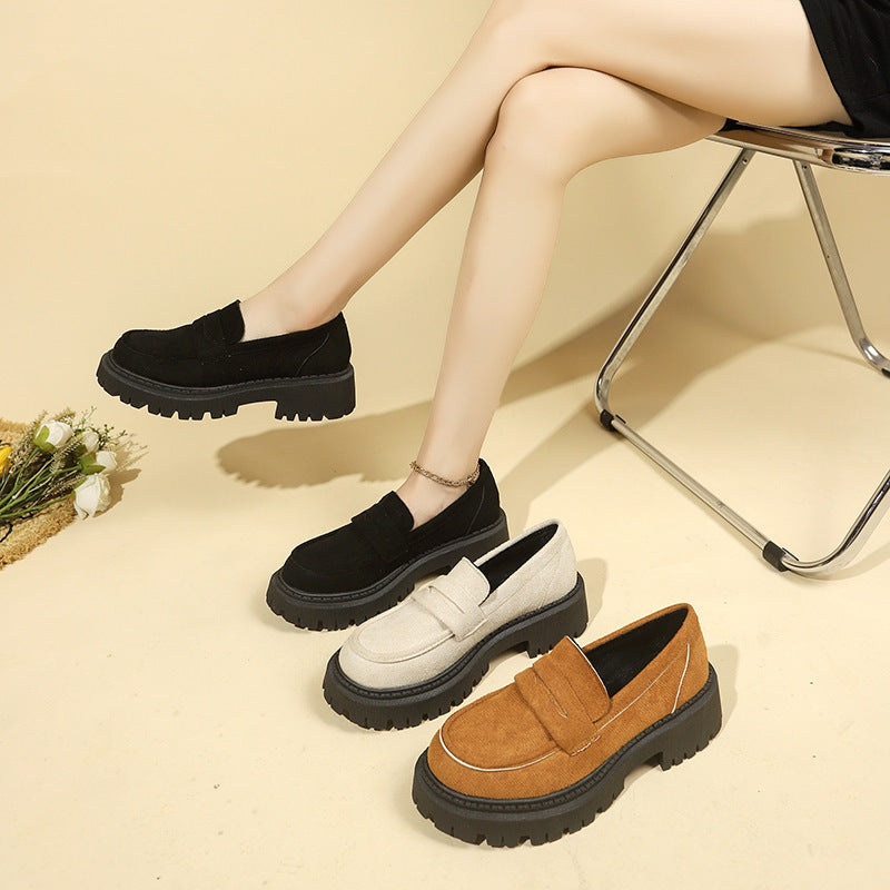 British Style Slip-on Leather Shoe Retro All-matching Women