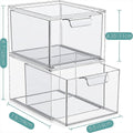 Stackable Clear Bin Plastic Organizer Drawers  2 Or 3Piece Set  Organize Cosmetics And Beauty Supplies On A Vanity