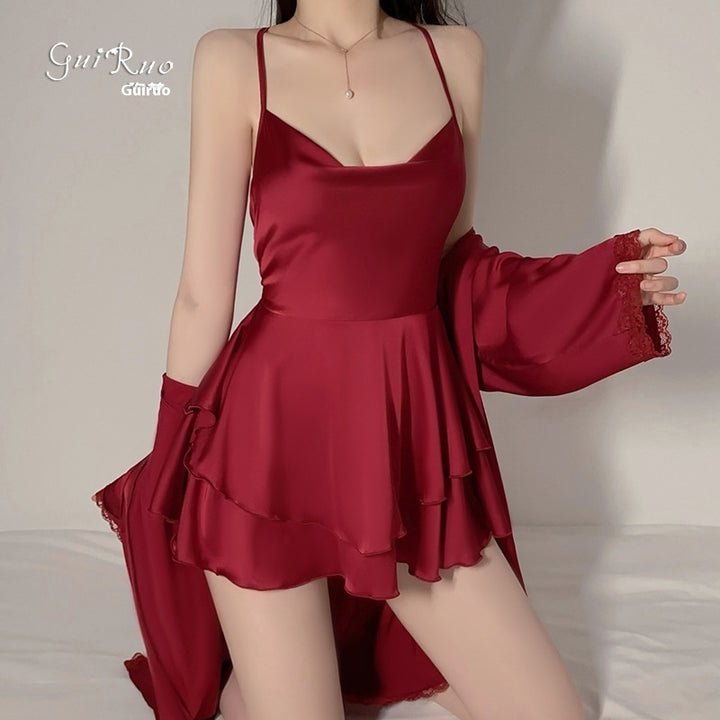 Underwear Pure Lace Slip Nightdress Outerwear