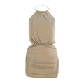 Halterneck Lace Up Bodycon Dress