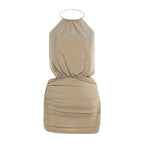 Halterneck Lace Up Bodycon Dress