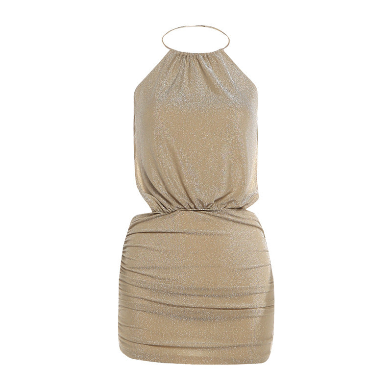 Halterneck Lace Up Bodycon Dress