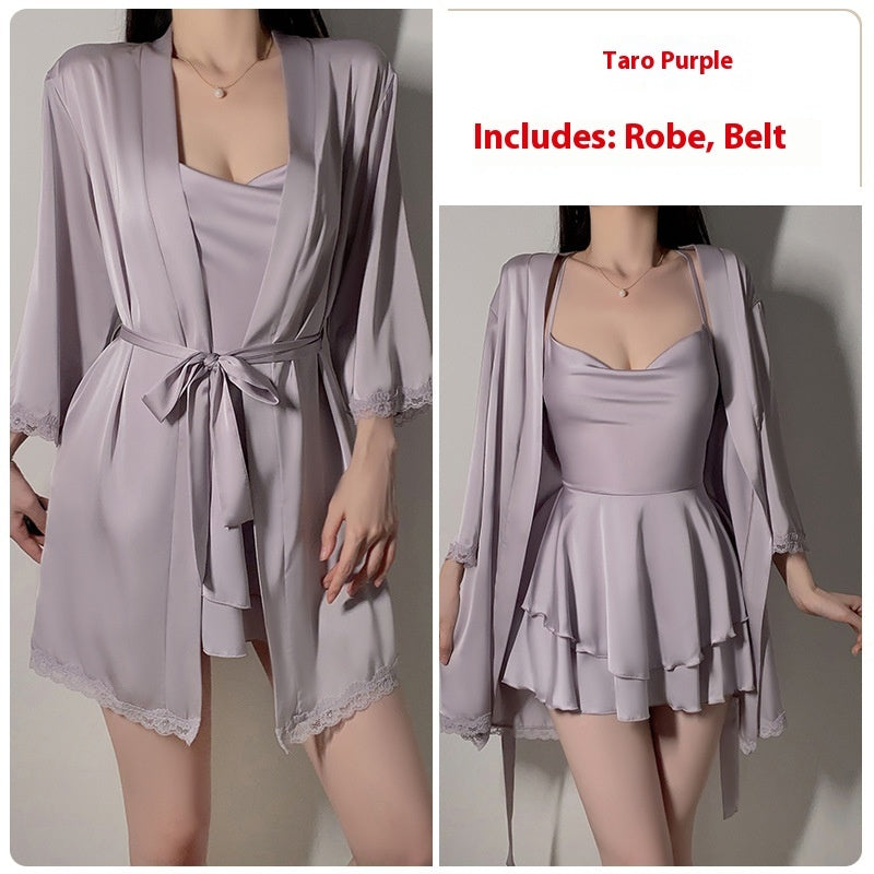 Underwear Pure Lace Slip Nightdress Outerwear