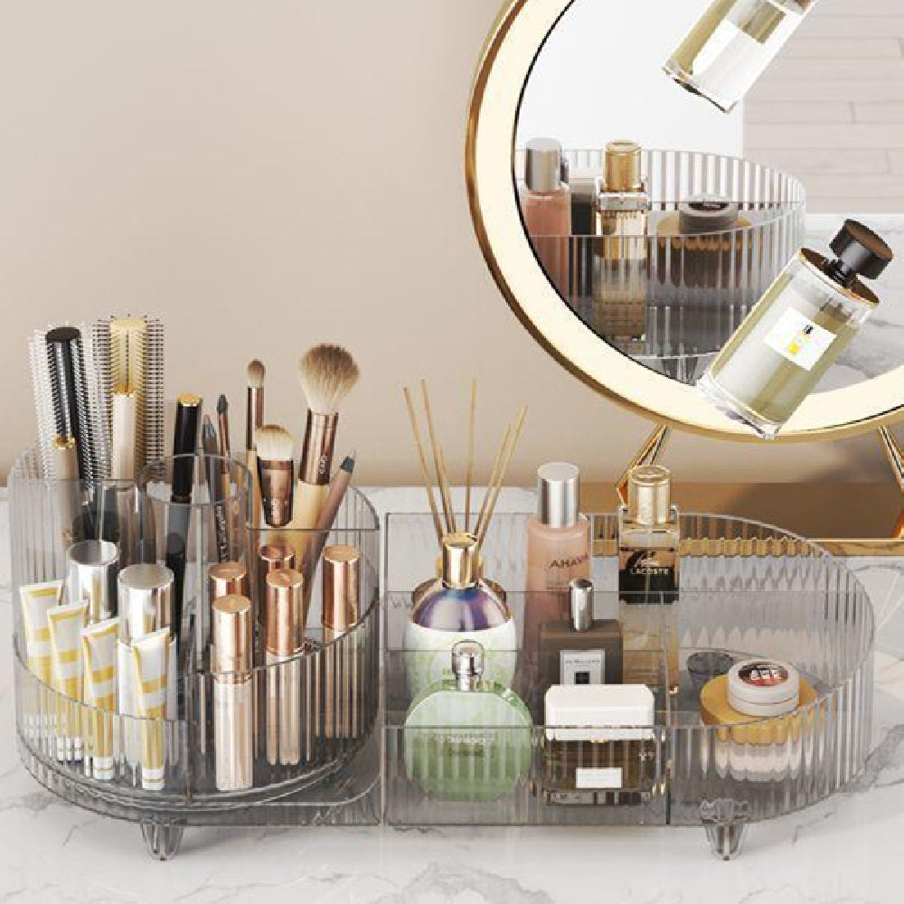 Cosmetics Storage Box Large Capacity Rotatable Dresser Table Lipstick 