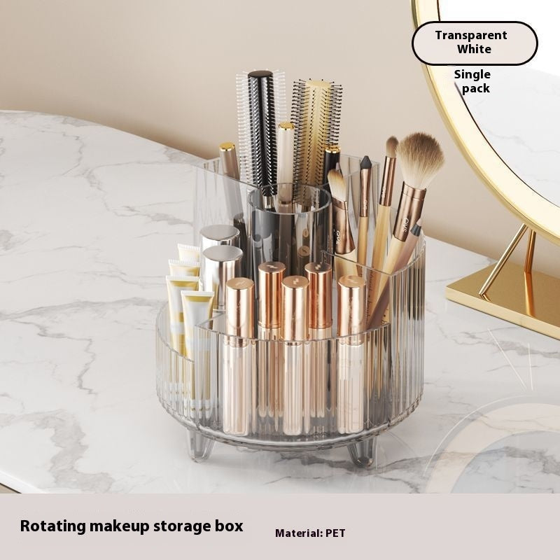 Cosmetics Storage Box Large Capacity Rotatable Dresser Table Lipstick 