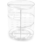 Rotating Cosmetics Storage Rack Table Red Skin Care Products Capacity