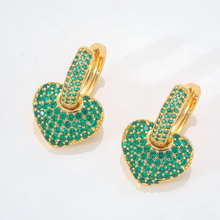 Colorful Full-diamond Zircon Earrings