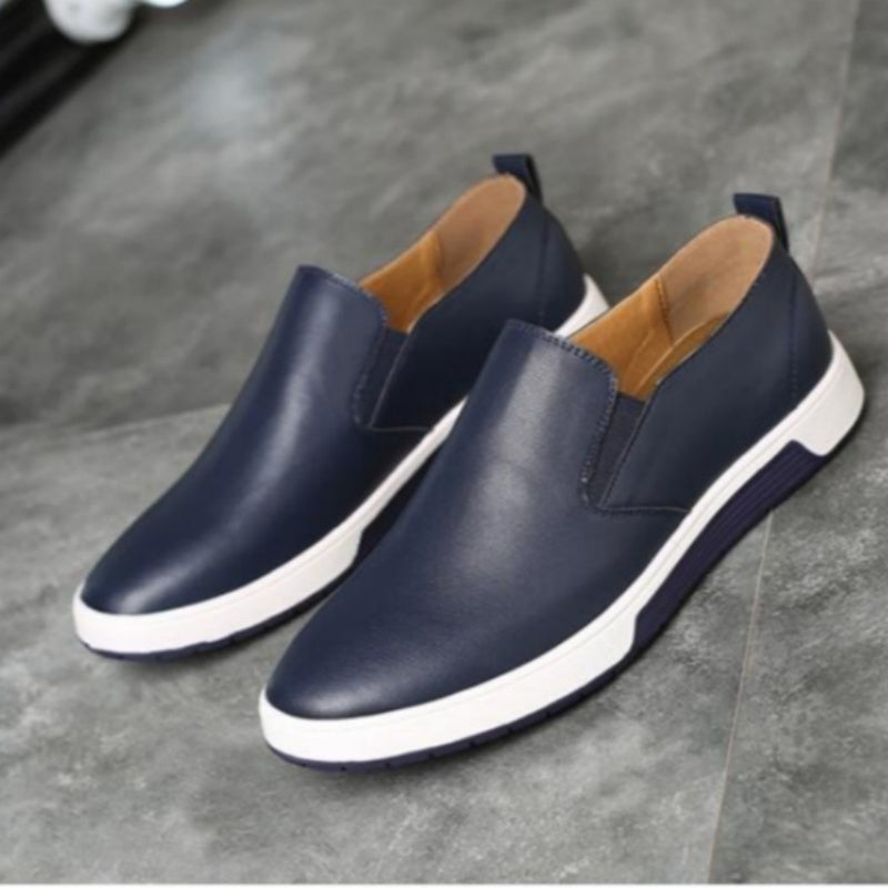 Winter Men Leather Boots Loafers Fashion Brand Ankle Lace Up Shoes