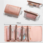 4PCS In 1 Cosmetic Bag For Women Zipper Mesh Separable Cosmetics Pouch Ladies Foldable Nylon Bag Rope Makeup Bag