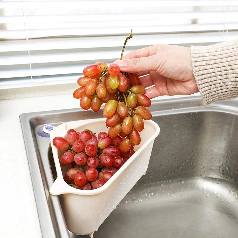 Kitchen Sink Drain Basket Organizer for Convenient Storage and Draining