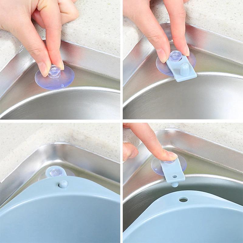 Kitchen Sink Drain Basket Organizer for Convenient Storage and Draining